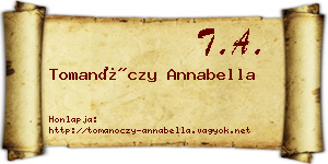 Tomanóczy Annabella névjegykártya